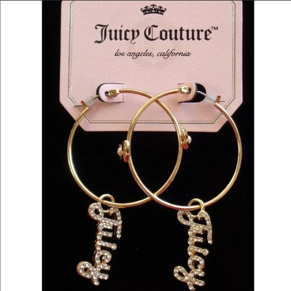 Juicy Couture Jewelry - New Juicy Couture  Gold Tone Hoop Earrings